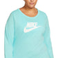 Camiseta Nike Feminina Algodão Estampada Azul Tamanho 2X