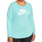 Camiseta Nike Feminina Algodão Estampada Azul Tamanho 2X