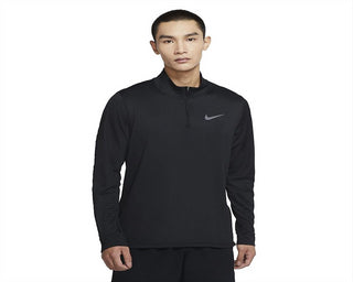 Camisa de treino Nike masculina com zíper 1/4, tops de desempenho atlético, preta, tamanho extragrande