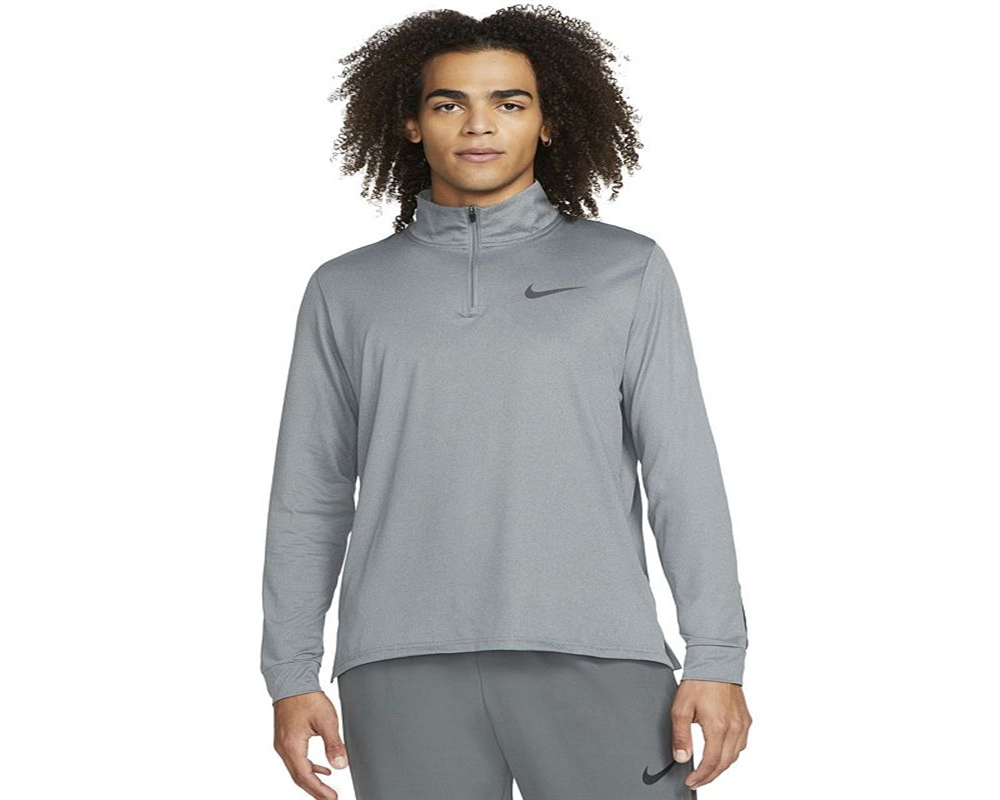 Camiseta Nike Hyperdry Masculina Manga Longa com Zíper 1/4 Preta Tamanho Médio