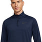 Suéter Nike Pro Dri FIT Hyper Dry Training com zíper 1/4 masculino, azul médio