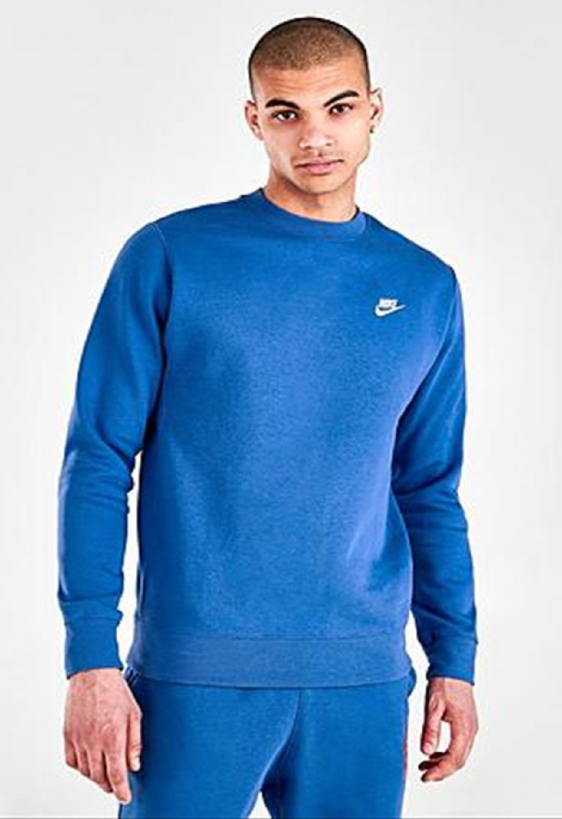 Moletom Nike Sportswear Club Fleece Masculino com Gola Redonda Azul Tamanho Médio