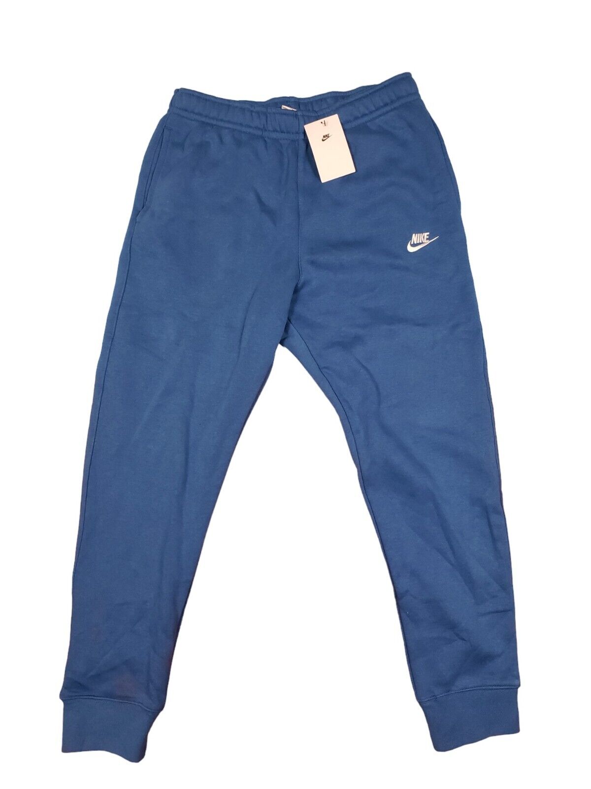 Calça de moletom Nike Sportswear Club Pocket Fleece Masculina em Azul Marina Escuro/Branco, Tamanho Médio