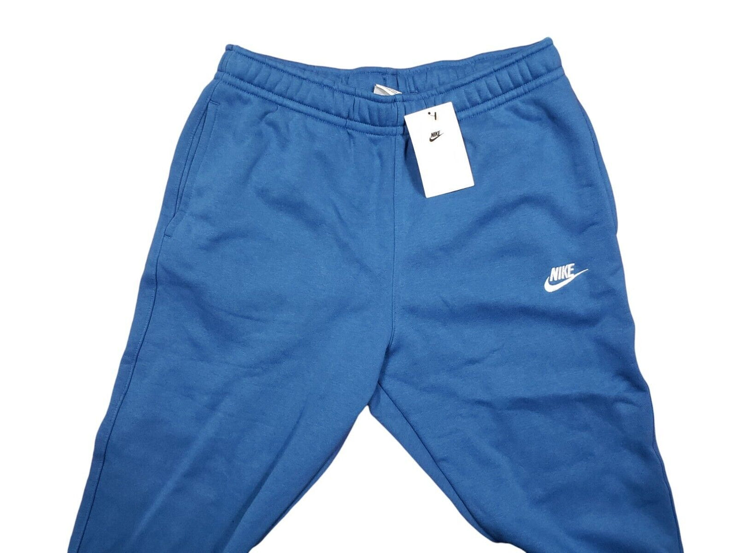 Calça de moletom Nike Sportswear Club Pocket Fleece Masculina em Azul Marina Escuro/Branco, Tamanho Médio