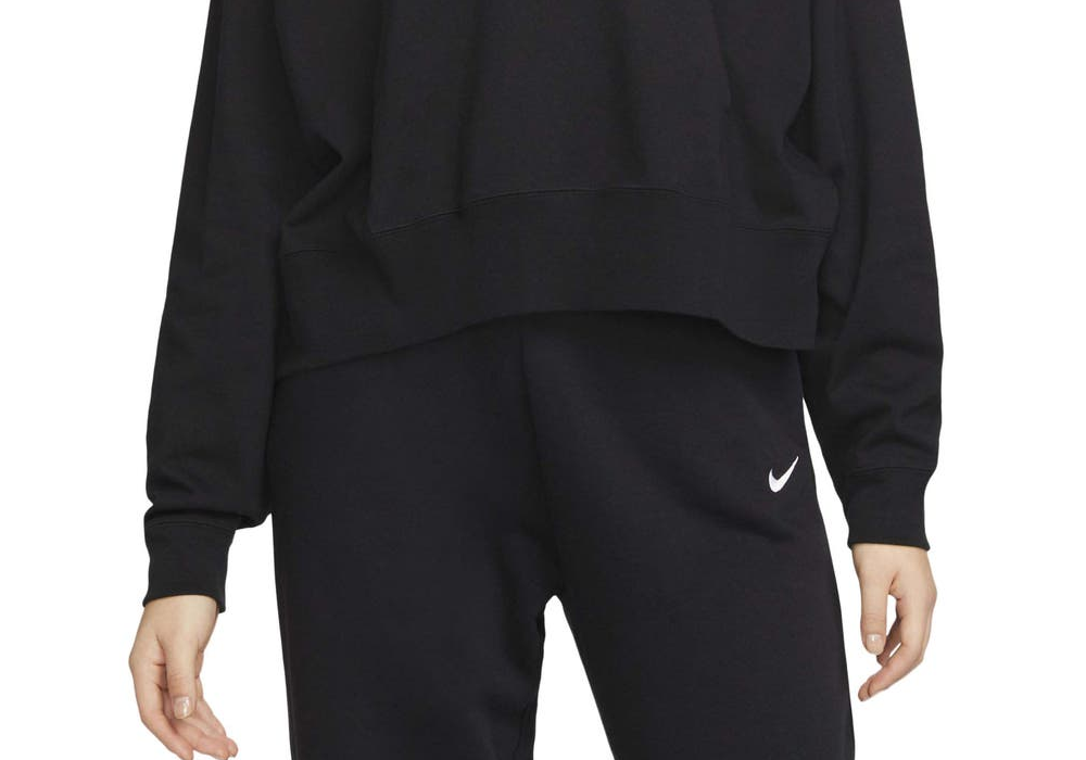 Moletom com capuz Nike Sportswear Oversize Cotton Jersey em preto/branco, tamanho XS