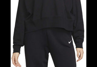Moletom com capuz Nike Sportswear Oversize Cotton Jersey em preto/branco, tamanho XS