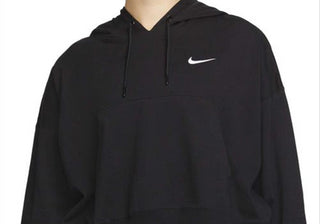 Moletom com capuz Nike Sportswear Oversize Cotton Jersey em preto/branco, tamanho XS