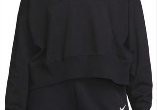 Moletom com capuz Nike Sportswear Oversize Cotton Jersey em preto/branco, tamanho XS