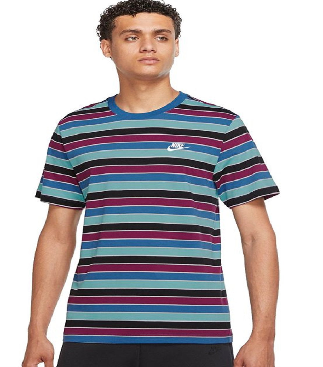 Camiseta Nike Masculina Listrada Novelty Azul Tamanho XXL