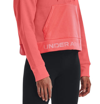 Under Armour Rival Fleece Mesh Hoodie Feminino Laranja Tamanho Grande