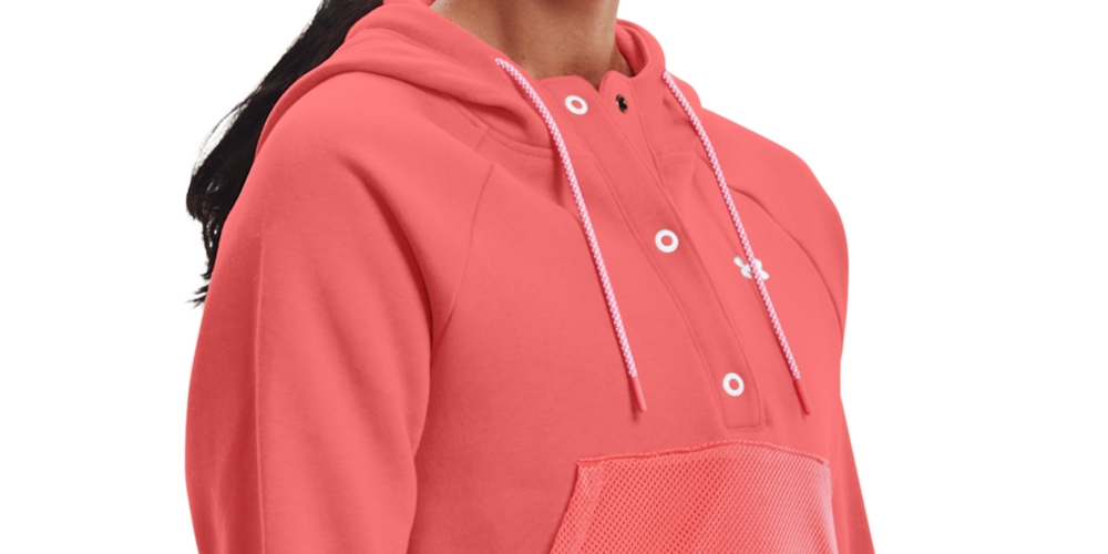 Under Armour Rival Fleece Mesh Hoodie Feminino Rosa Tamanho XL