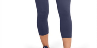 Calça legging feminina Under Armour Moisture Wicking, comprimento curto, com bolsos, elástica, cintura alta, azul, tamanho pequeno