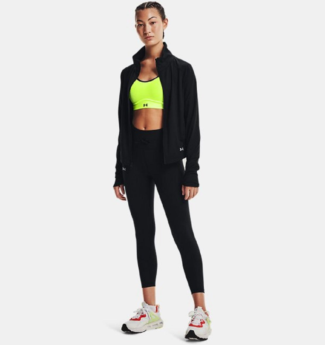 Calça legging Under Armour Meridian com cós canelado e cano alto para performance, preta, tamanho médio