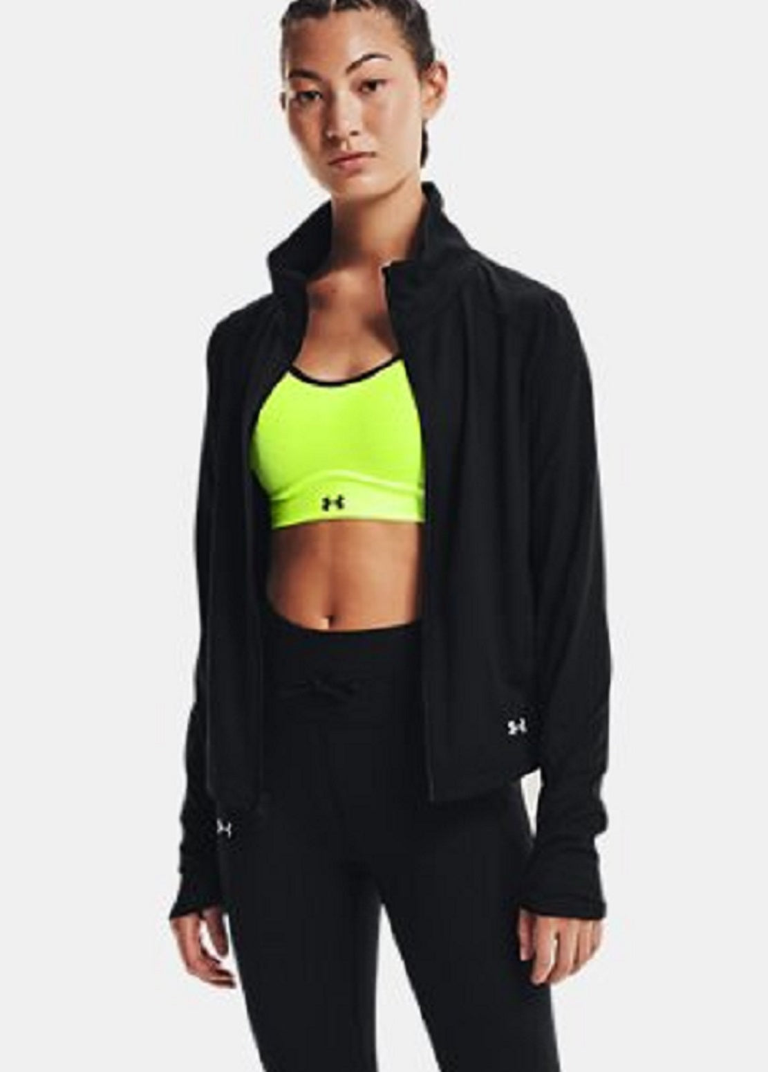 Calça legging Under Armour Meridian com cós canelado e cano alto para performance, preta, tamanho médio
