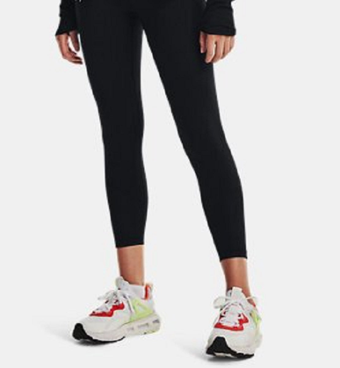Calça legging Under Armour Meridian com cós canelado e cano alto para performance, preta, tamanho médio