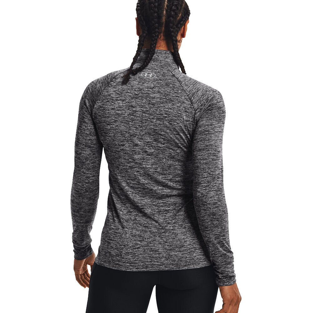Camiseta Under Armour Tech Twist 1/2 Zip Feminina Cinza Tamanho Grande