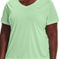Camiseta Tech de manga curta feminina Under Armour, rosa, tamanho 3X
