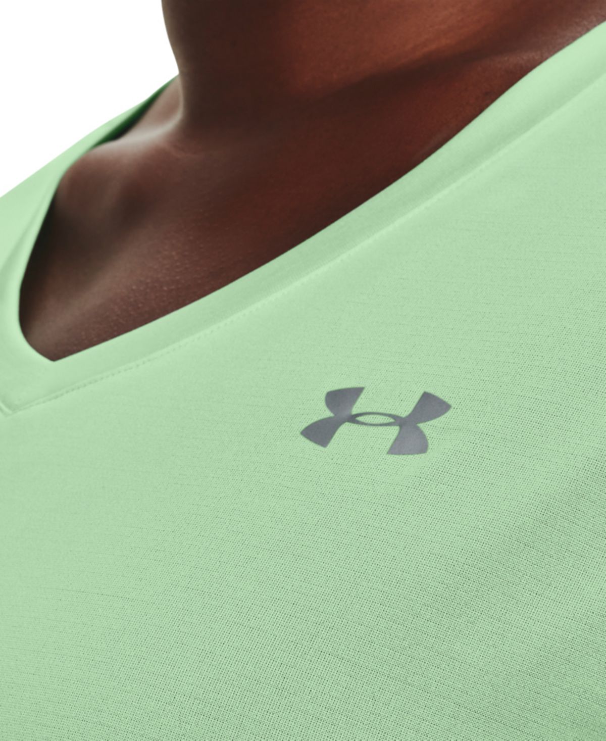 Camiseta Tech de manga curta feminina Under Armour, verde, tamanho 1X