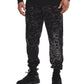 Calça de moletom Under Armour Rival Camo Script Fleece Masculina Preta Tamanho Grande
