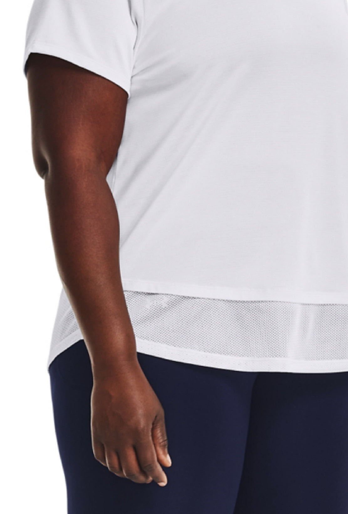 Camiseta Tech Layered Look Feminina Under Armour Branca Tamanho 2X