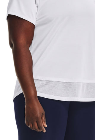 Camiseta Tech Layered Look Feminina Under Armour Branca Tamanho 2X
