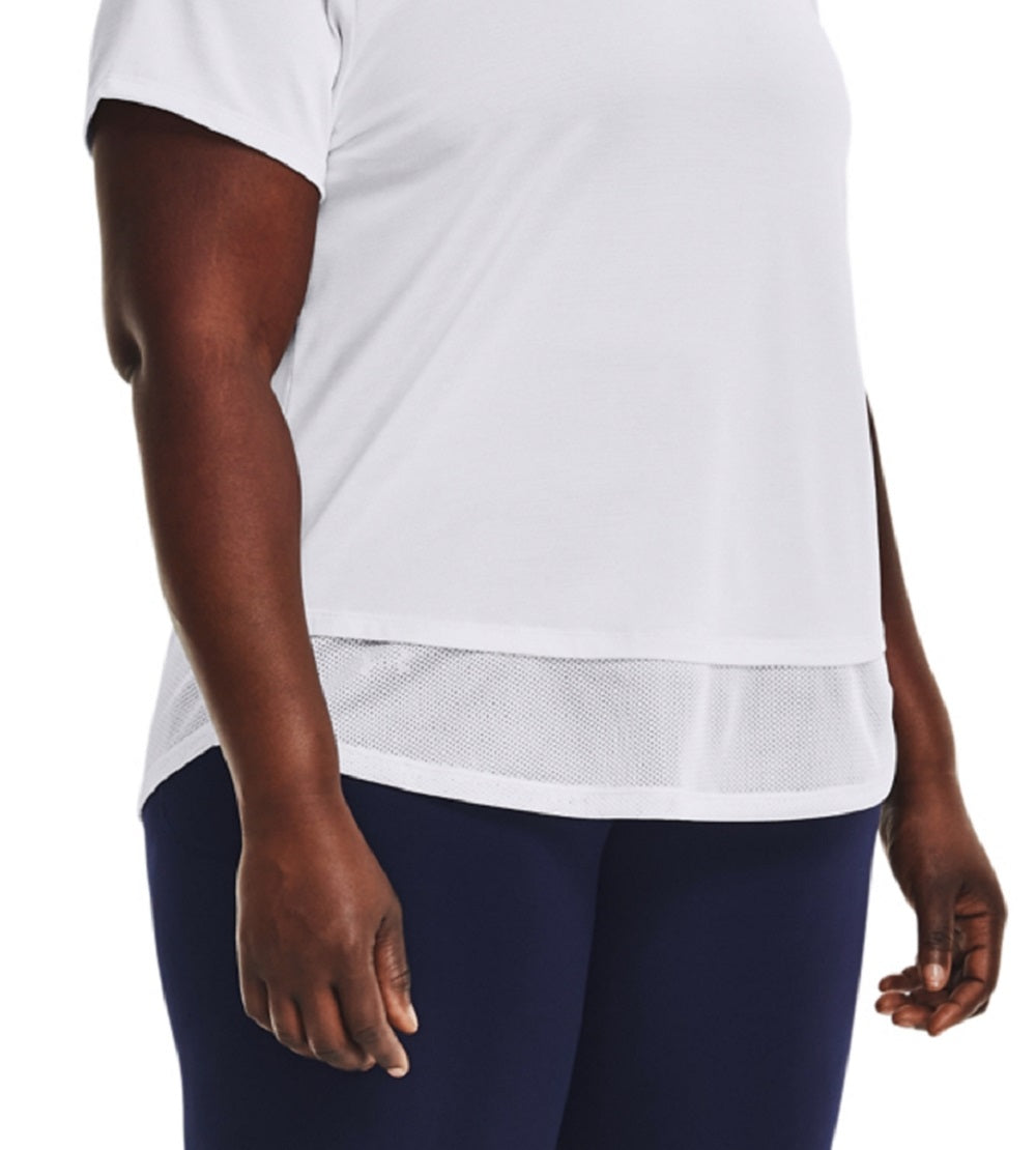 Camiseta Tech Layered Look Feminina Under Armour Branca Tamanho 3XL