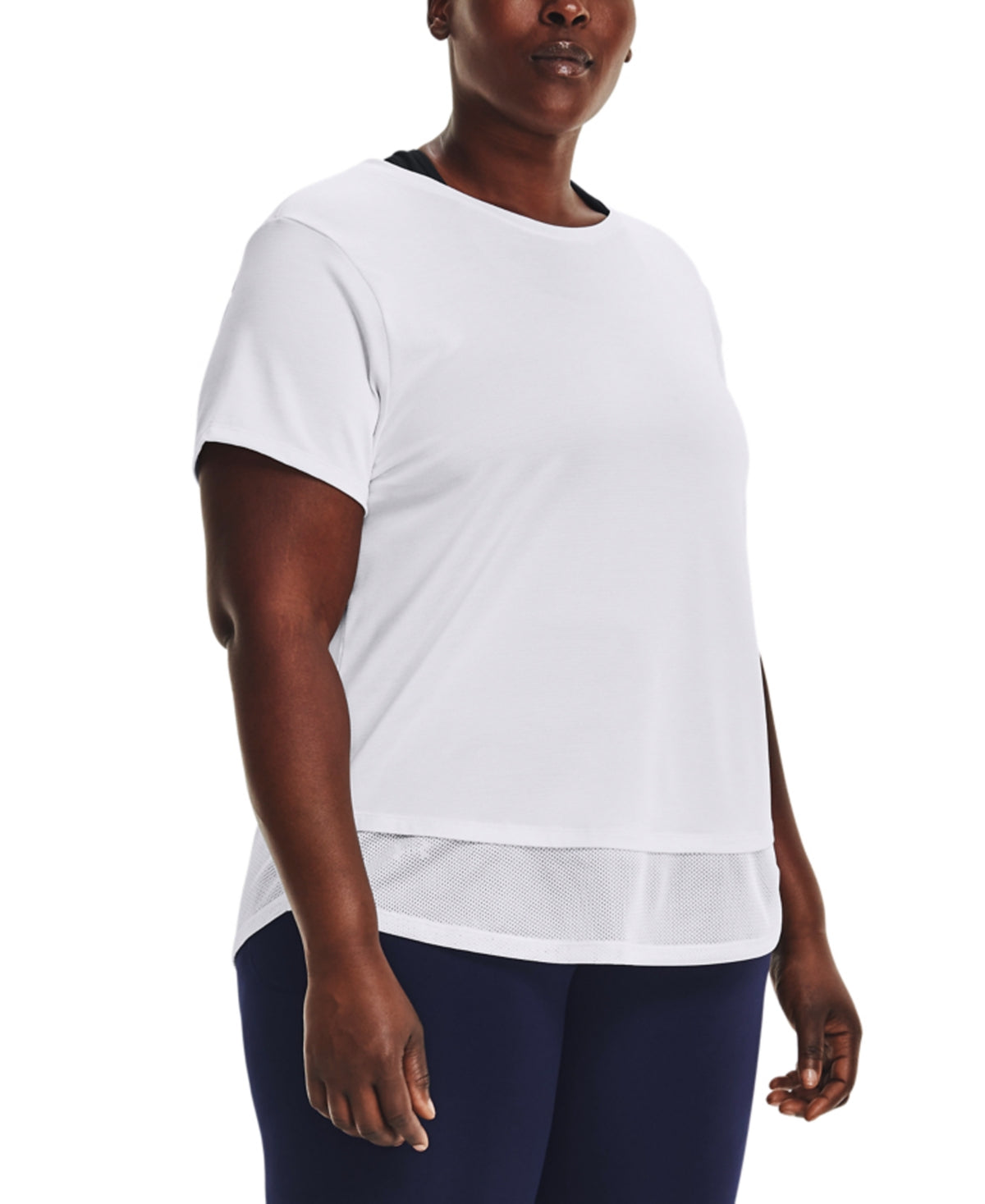 Camiseta Tech Layered Look Feminina Under Armour Branca Tamanho 3XL