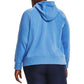Under Armour Rival Fleece Hoodie Feminino com Logotipo Azul Salpicado Tamanho 1X