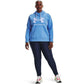 Under Armour Rival Fleece Hoodie Feminino com Logotipo Azul Salpicado Tamanho 1X