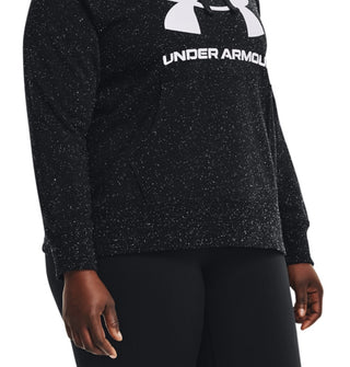 Under Armour Feminino Ua Rival Fleece Hoodie com Logotipo Preto Tamanho 2X