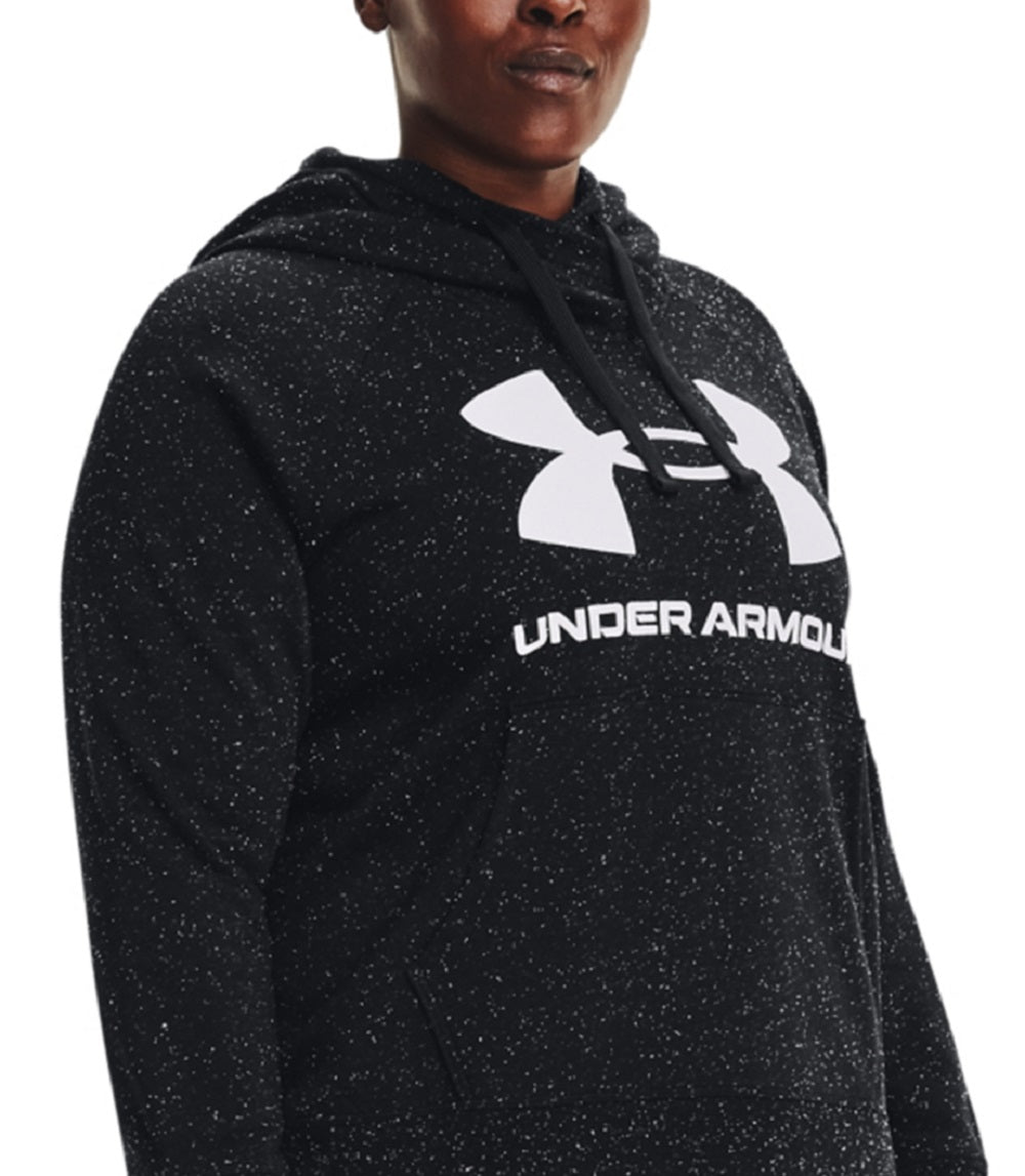 Under Armour Feminino Ua Rival Fleece Hoodie com Logotipo Preto Tamanho 3X