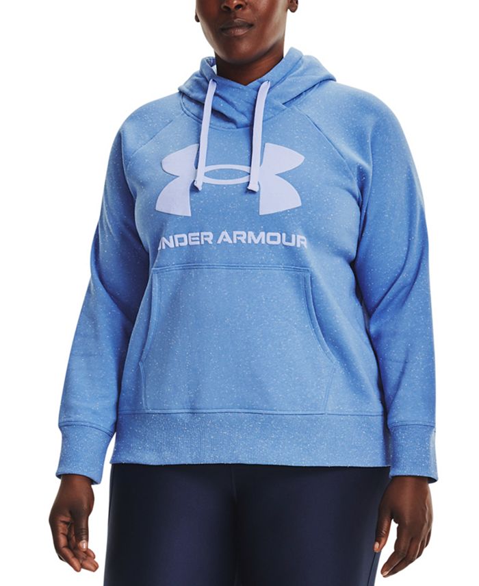 Under Armour Plus Ua Rival Fleece Hoodie com logotipo feminino, branco, tamanho 1X