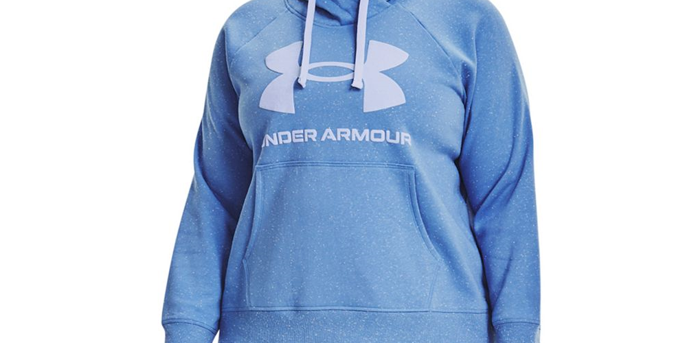 Under Armour Plus Ua Rival Fleece Hoodie com logotipo feminino, branco, tamanho 1X