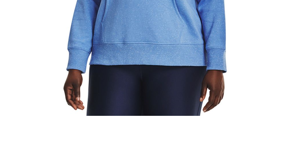 Under Armour Plus Ua Rival Fleece Hoodie com logotipo feminino, branco, tamanho 1X