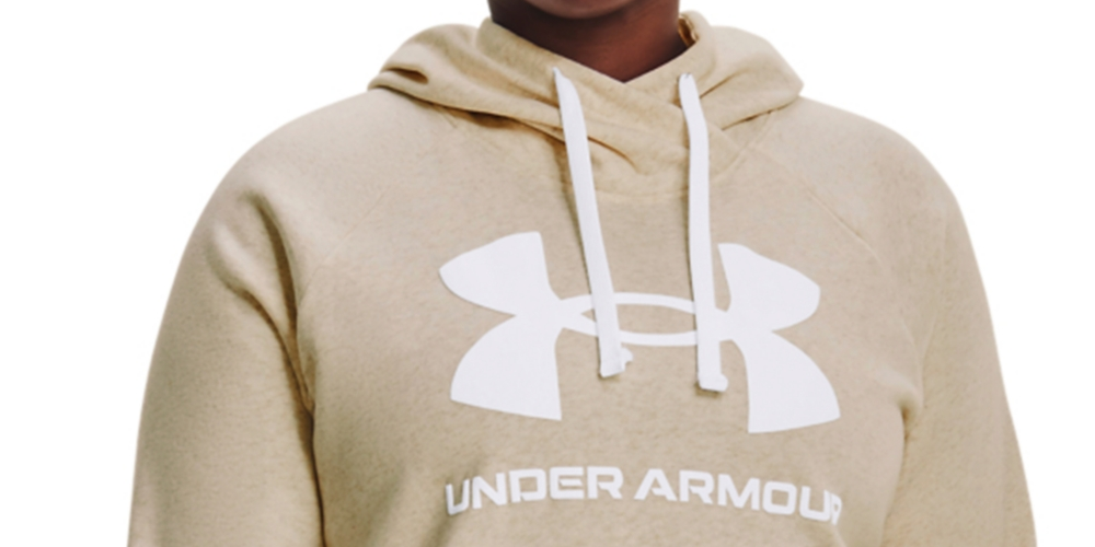 Under Armour Plus Ua Rival Fleece Hoodie com logotipo feminino, branco, tamanho 1X