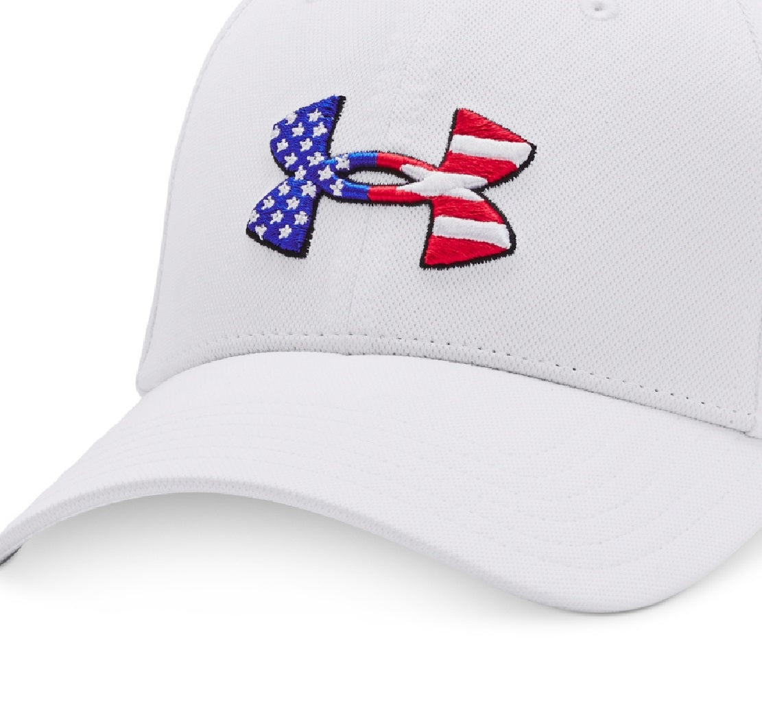 Boné de beisebol masculino Under Armour, branco, tamanho grande