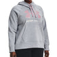 Moletom com capuz feminino Under Armour Rival Fleece cinza tamanho 1X