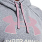 Moletom com capuz feminino Under Armour Rival Fleece cinza tamanho 1X