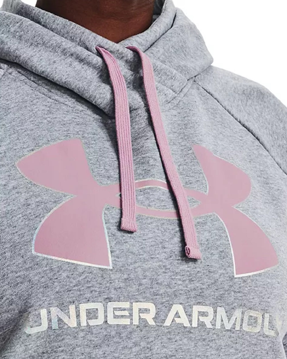 Moletom com capuz feminino Under Armour Rival Fleece cinza tamanho 1X