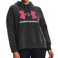 Under Armour Rival Fleece com capuz e logo grande, tamanho 2X, feminino, cinza