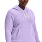 Moletom com capuz Under Armour Rival Fleece Logo Feminino Roxo Tamanho 2X