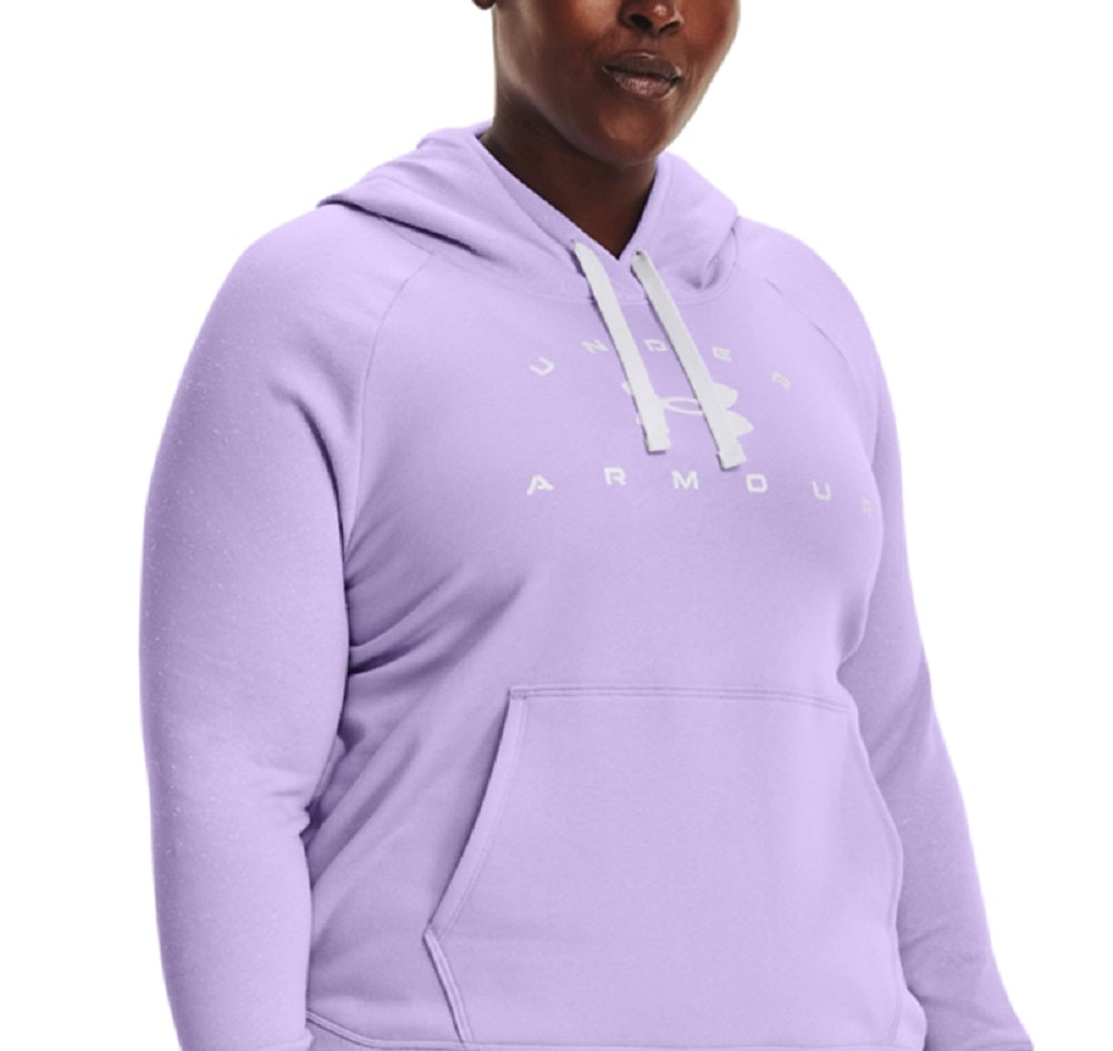 Moletom com capuz Under Armour Rival Fleece Logo Feminino Roxo Tamanho 2X