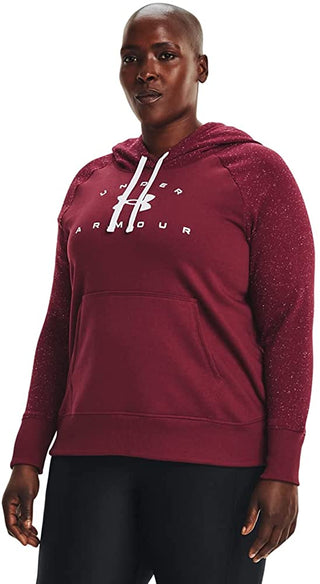 Moletom com capuz Under Armour Rival Fleece Logo Feminino Vermelho Tamanho 1X