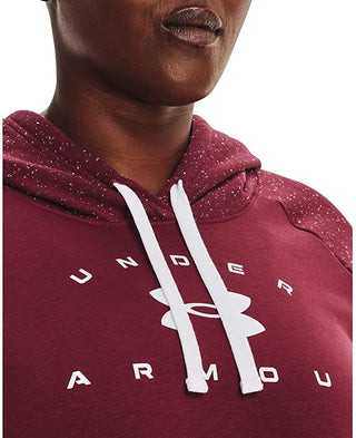 Moletom com capuz Under Armour Rival Fleece Logo Feminino Vermelho Tamanho 1X
