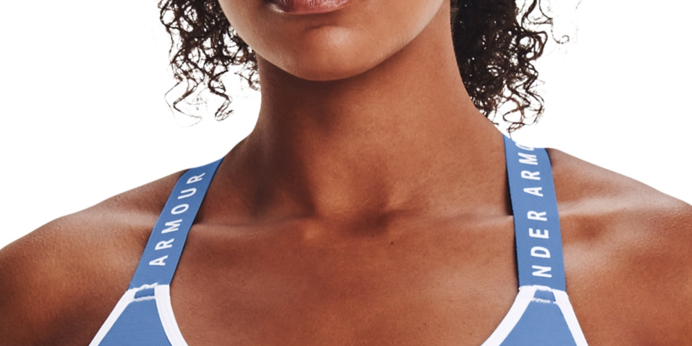 Sutiã esportivo Under Armour Heatgear U Back Impact feminino, azul, tamanho médio