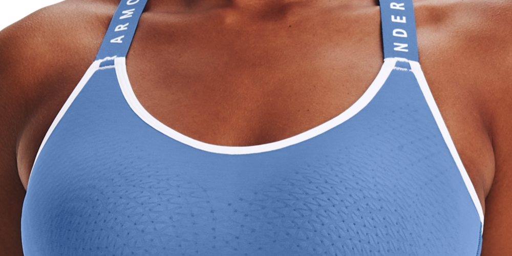 Sutiã esportivo Under Armour Heatgear U Back Impact feminino, azul, tamanho médio
