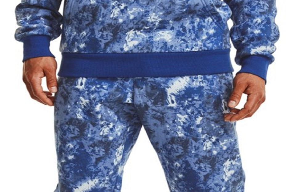 Calça de corrida Under Armour Rival Fleece Cloud Masculina Azul Tamanho Médio