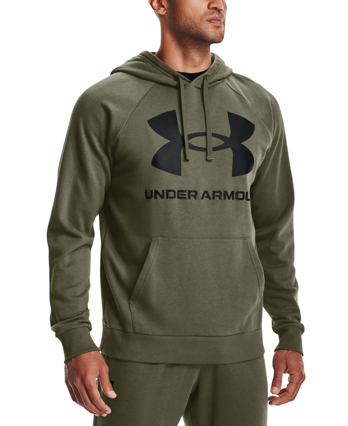 Under Armour Rival Fleece Big Logo Hoodie Masculino Verde Tamanho Pequeno