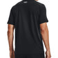 Camiseta masculina de manga curta com logotipo da bandeira grande da Under Armour, preta, tamanho pequeno