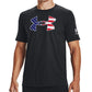 Camiseta masculina Under Armour New Freedom Flag Logo Graphic, preta, tamanho X-G